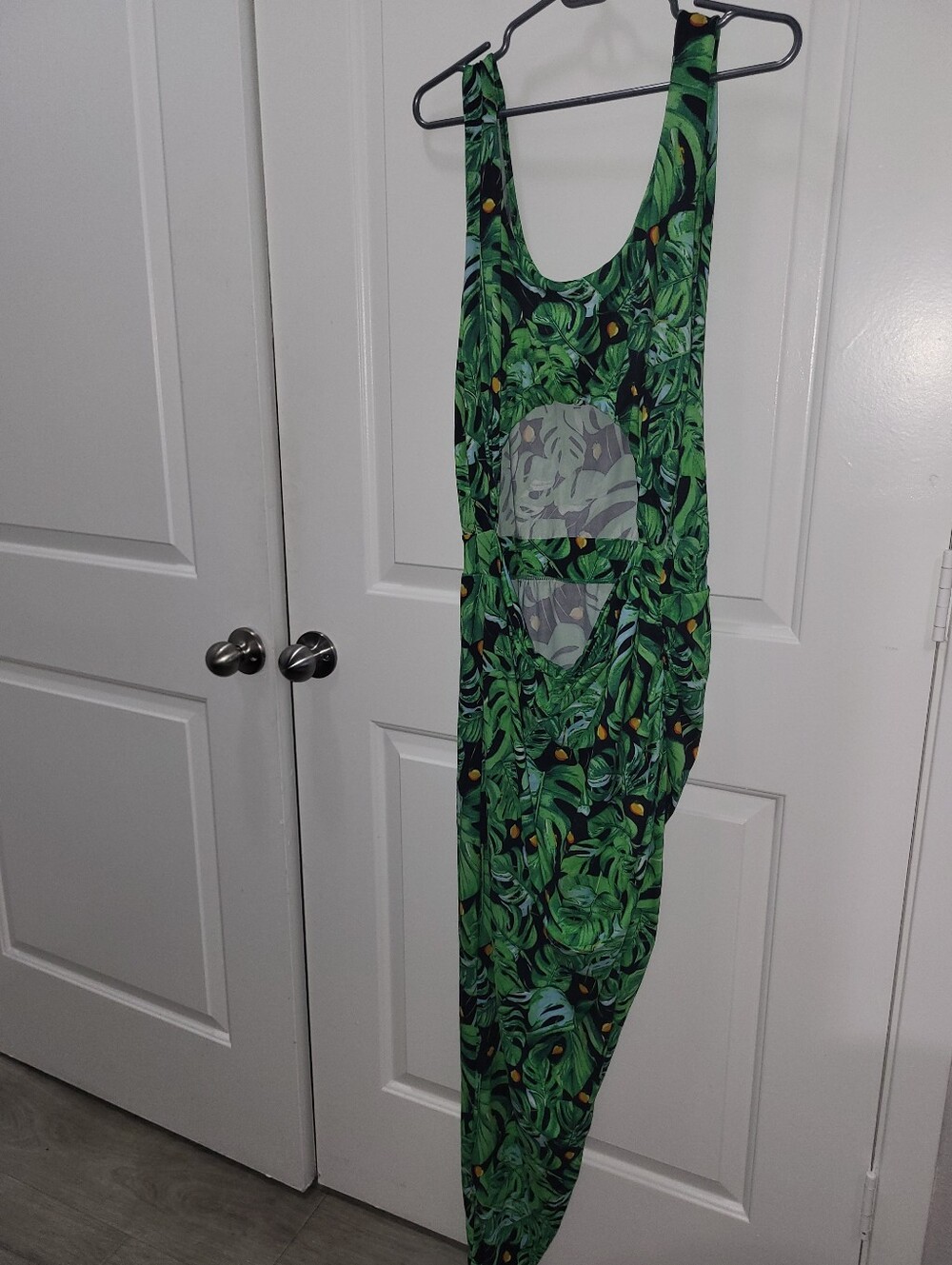 Women's Green Tropical Asymmetrical Dress